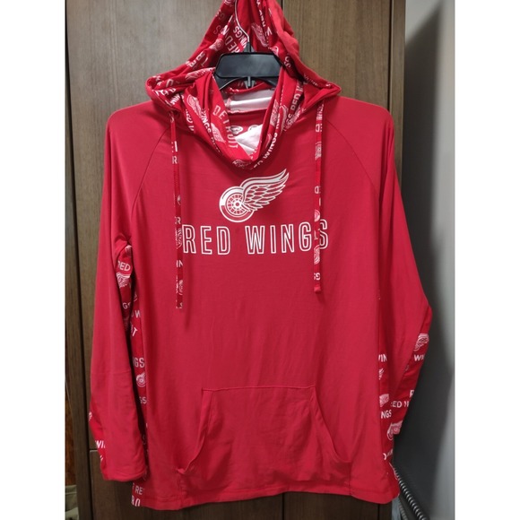 Concepts Sport NHL Detroit Red Wings Hoodie‎ w/Cowl Neck Pullover Activewear L - Picture 1 of 5